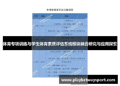 体育专项训练与学生体育素质评估系统模块融合研究与应用探索
